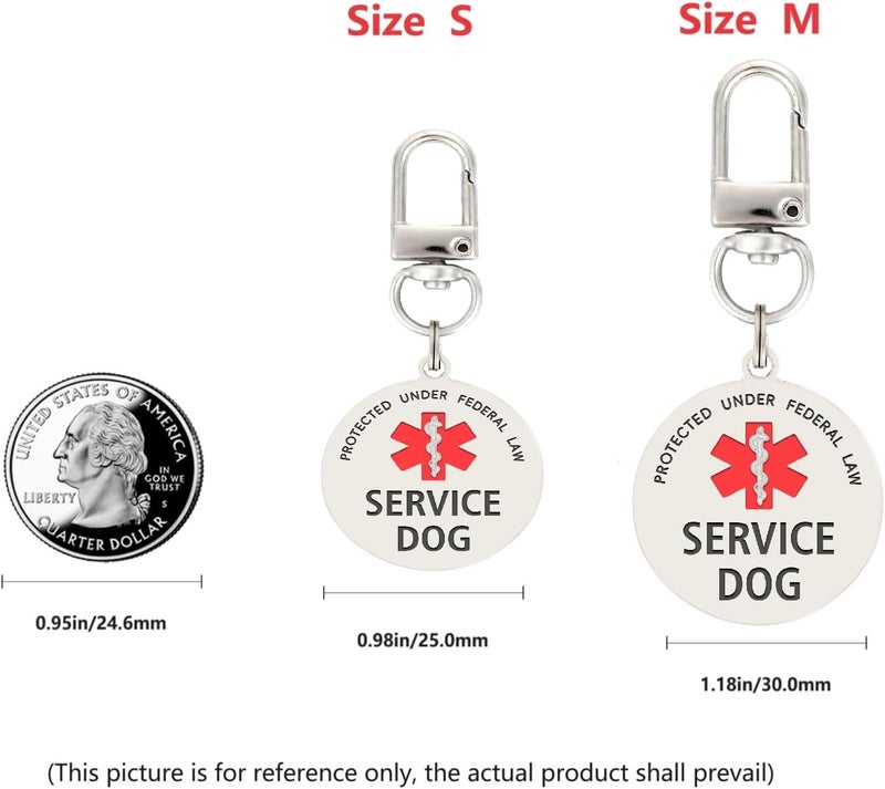 walitefu Service Dog Patches 2Pcs, Servcie Dog ID Tag Easily Attach to Collar, Harness, Vest (Small-0.98 x 3.15) - Image 5